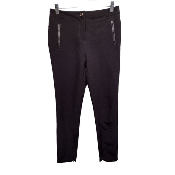 Marc New York Women's Size 4 Stretch Jeggings Black Pants Wide Button up+ Zip - Picture 1 of 13
